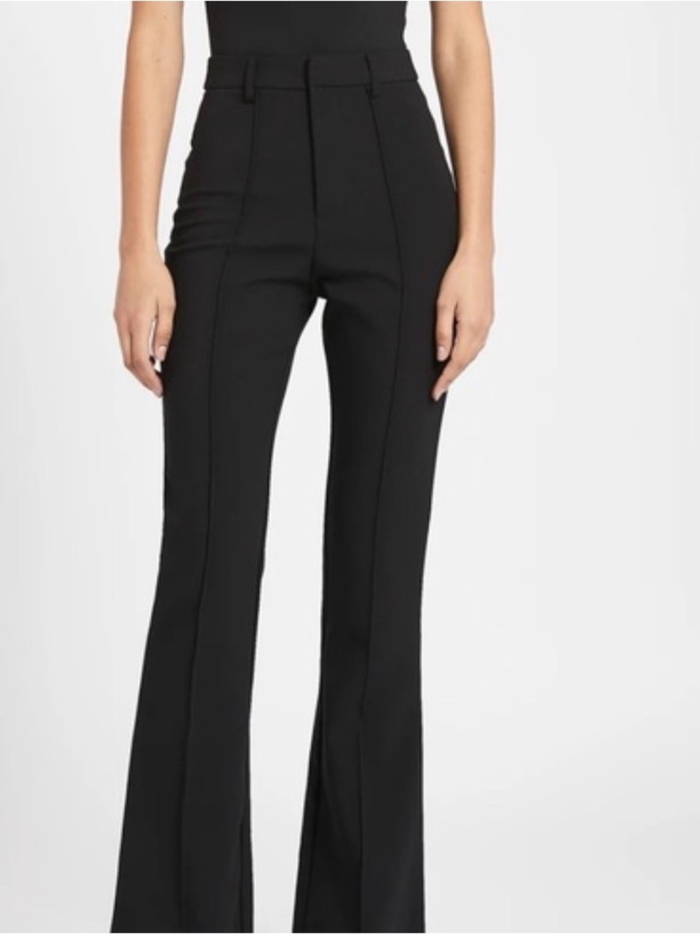High-Waist Black Flare Pants